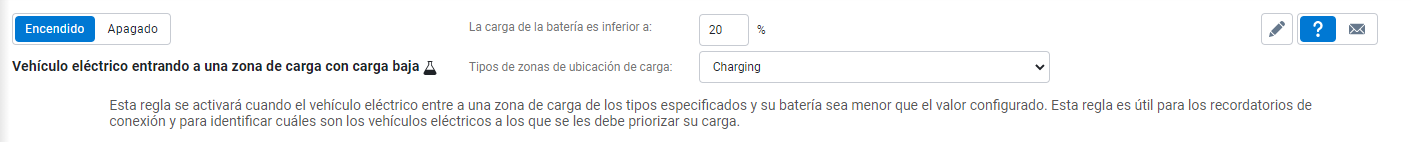 vehículo eléctrico entrando a zona con carga baja